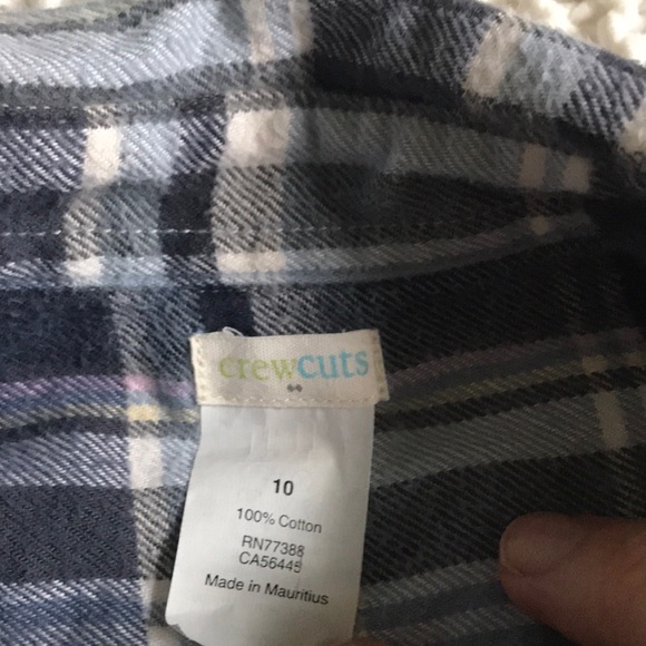 J Crew Crewcuts flannel plaid boys button down - Picture 2 of 3